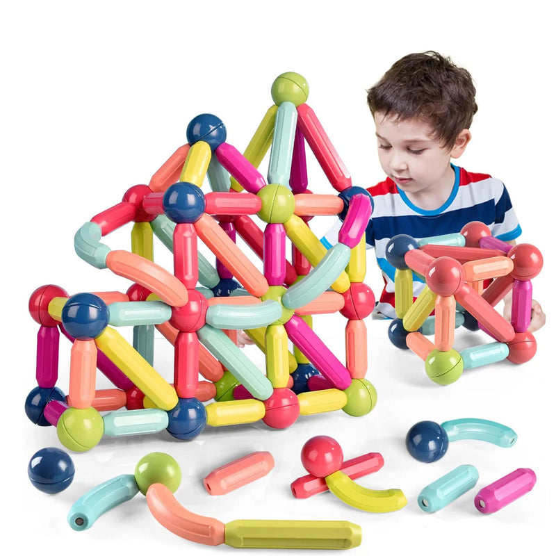 68 Blocos magnéticos para construção - Brinquedo educacional